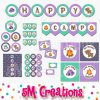 Girl Camping Birthday Party Printable Decorations - Instant Download