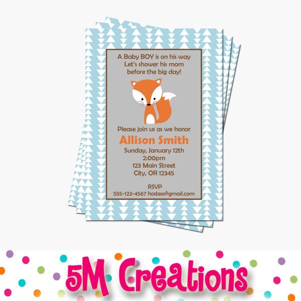 Fox Baby Shower Printable Decorations - Woodland Animal Baby Shower - Instant Download - Image 2