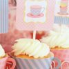 Tea Party Printable Decorations - Pink Blue - Instant Download - Image 3