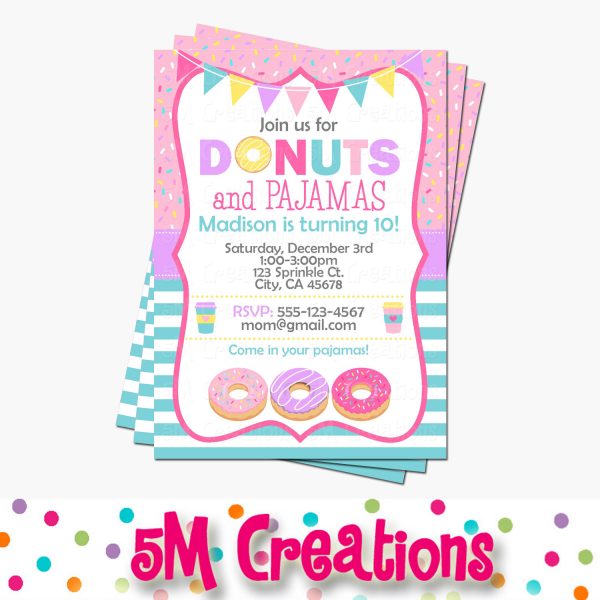 Donuts and Pajamas Birthday Party Printable Decorations - Instant Download - Image 3