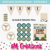 Camping Birthday Party Printable Decorations - Editable Instant Download - Image 2