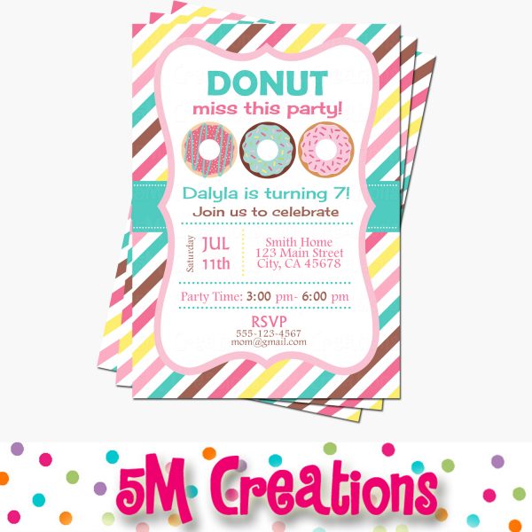 Donut Shop Birthday Party Printable Decorations - Instant Download - Image 3