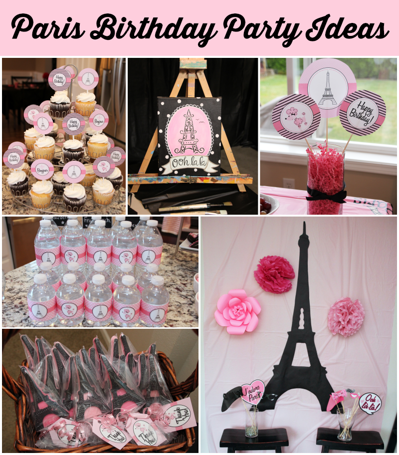 Party In Paris Happy Birthday Ribbon Banner Girl Party Decoration