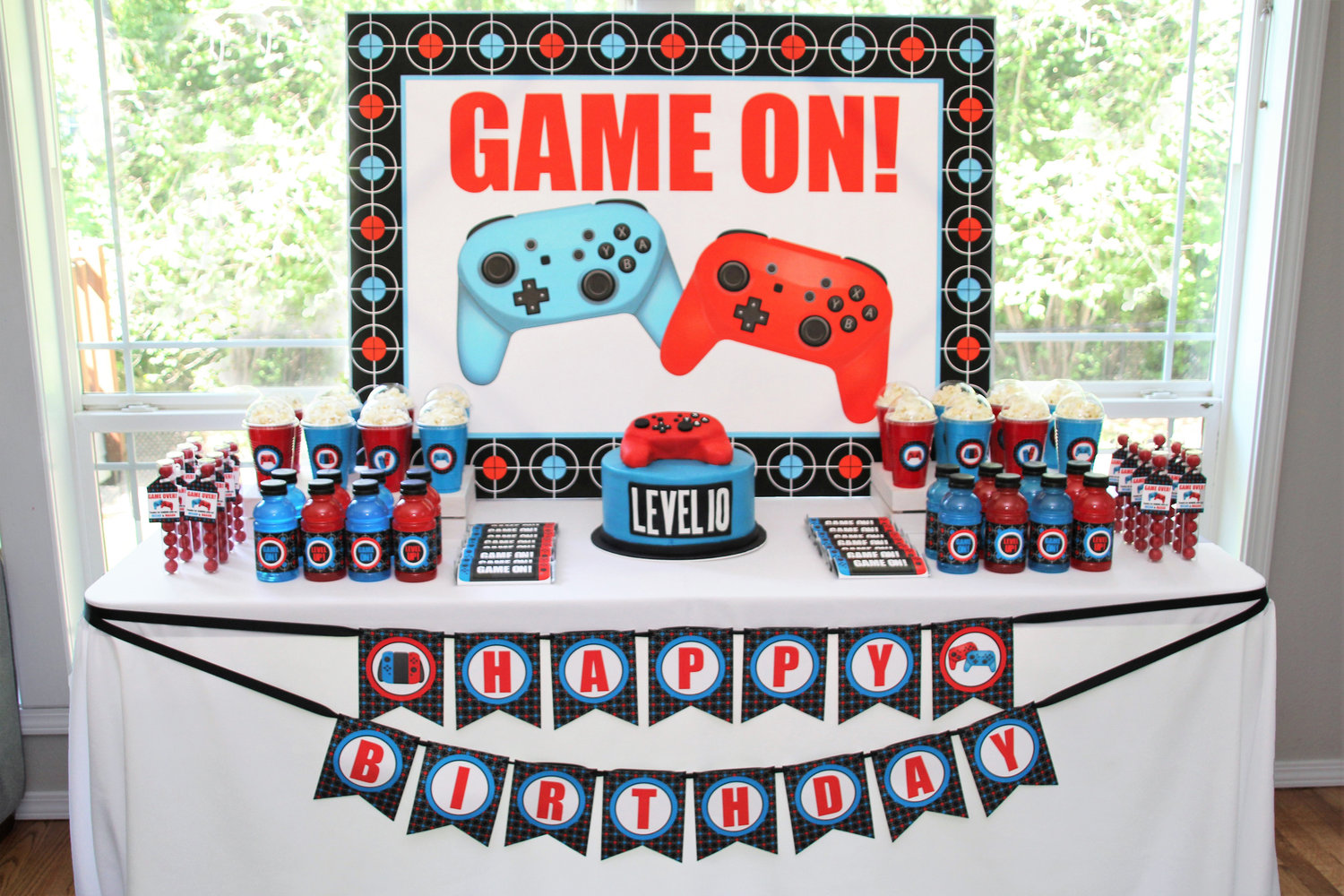 video game birthday party printable decorations editable instant