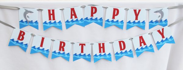 Shark Birthday Party Printable Decorations - Editable Instant Download - Image 13