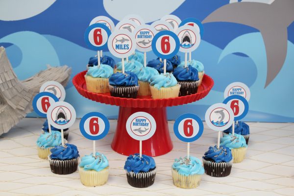 Shark Birthday Party Printable Decorations - Editable Instant Download - Image 6