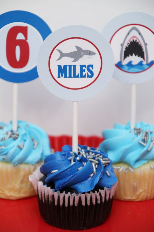 Shark Birthday Party Printable Decorations - Editable Instant Download - Image 7
