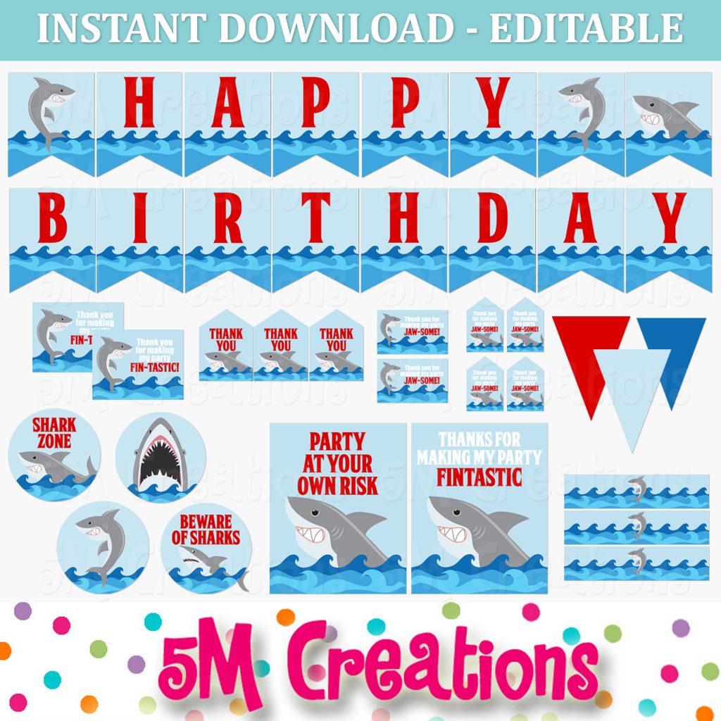 Walk the Plank Game, Instructions and Digital Download, Party Game, Pirate Game, Shark Game, Sharks, Printable Shark, Party Package