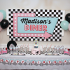 50s Diner Birthday Party Backdrop - Large Sign Editable Printable Poster - Image 2