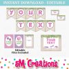 Girl Dinosaur Skeleton Birthday Party Printable Decorations - Editable Instant Download - Image 2