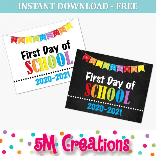 FREE Back to School Signs - Instant Download