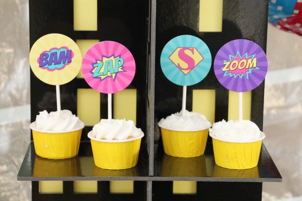 FREE Girl Superhero LOGO Birthday Party Printable Decorations - Instant Download - Image 3