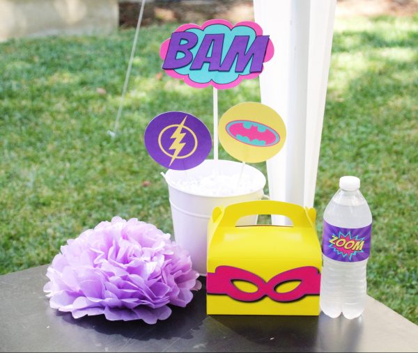 FREE Girl Superhero LOGO Birthday Party Printable Decorations - Instant Download - Image 4