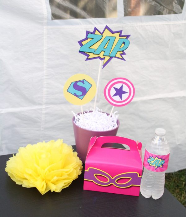 FREE Girl Superhero LOGO Birthday Party Printable Decorations - Instant Download - Image 5