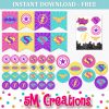FREE Girl Superhero LOGO Birthday Party Printable Decorations - Instant Download