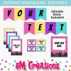 Girl Superhero Birthday Party Printable Decorations - Editable Instant Download - Image 3