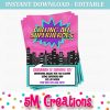Girl Superhero Birthday Party Invitation - Editable Printable Digital File