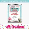 50s Diner Birthday Party Invitation - Editable Printable Digital File