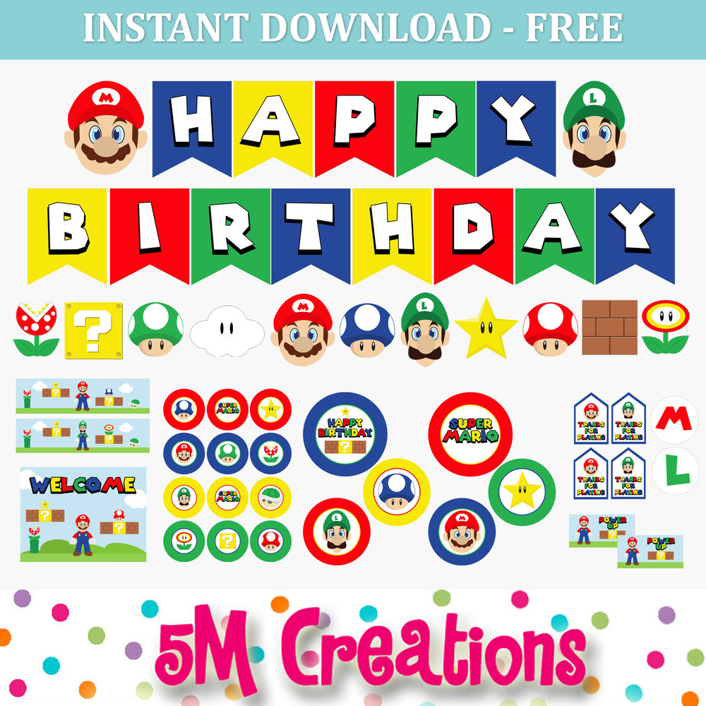 Super Mario Party Food Cards Printable Printabelle Super Mario Bros 