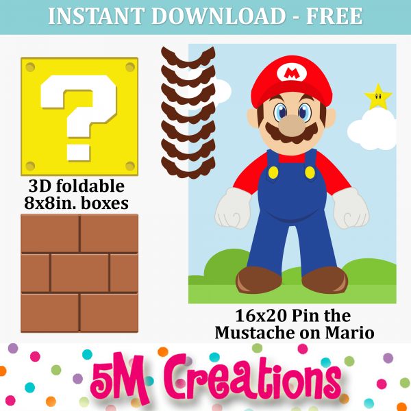 FREE Mario Inspired Party Printable Decorations - Instant Download - Image 2